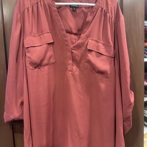 Torrid Pink Relaxed Blouse with 3/4 Sleeves